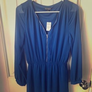 EXPRESS long sleeve romper. Blue. Size small